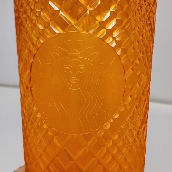 2022 Starbucks Orange Mango Jeweled Gradient 24oz Venti Tumbler Diamond Textured - Picture 2 of 8